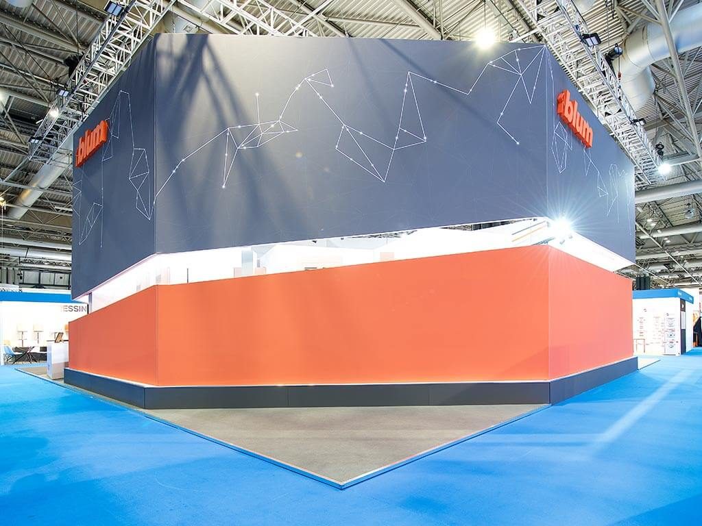 Blum at KBB Exhibition Stand outside side view
